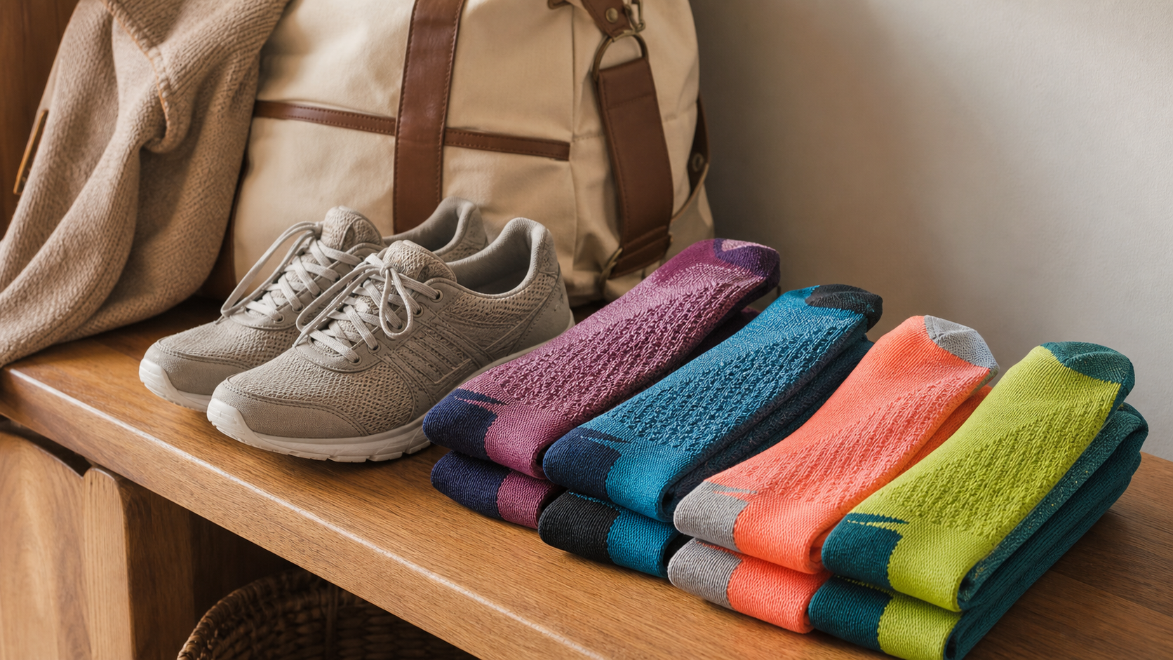 Unbranded compression socks and travel essentials